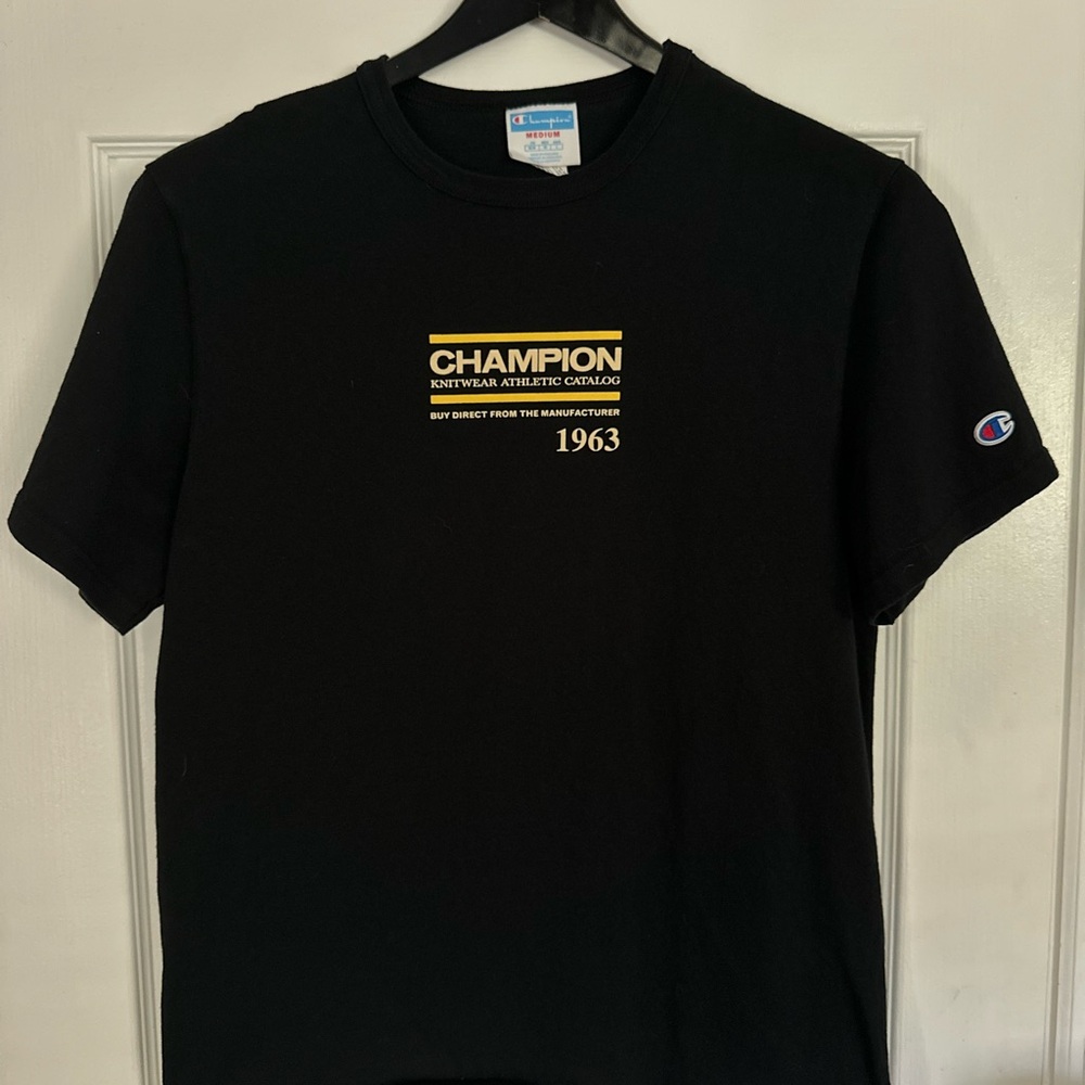 Black Champion Knitwear Athletic Football T Shirt